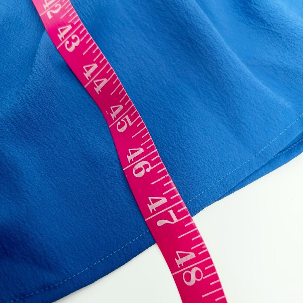 Walter Baker Sammy Dress NEW Womens 10 Blue Crepe Neck Tie Bow Midi Short Sleeve - Picture 9 of 10